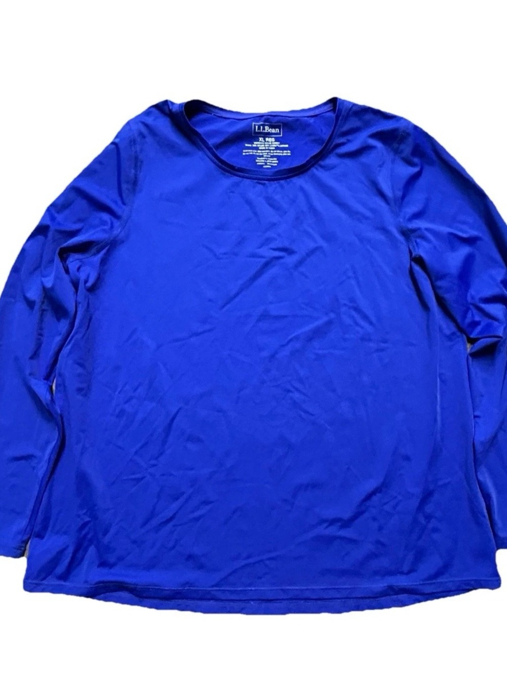 Women’s LL Bean Blue Purple Long Sleeve Summer Swim Shirt Size XL